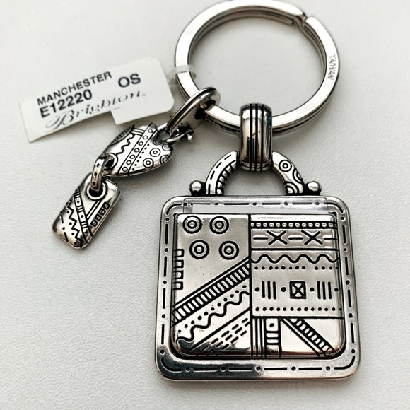 BRIGHTON Manchester Silver Plated Square Photo Charm Key Fob NWT - Picture 7 of 8